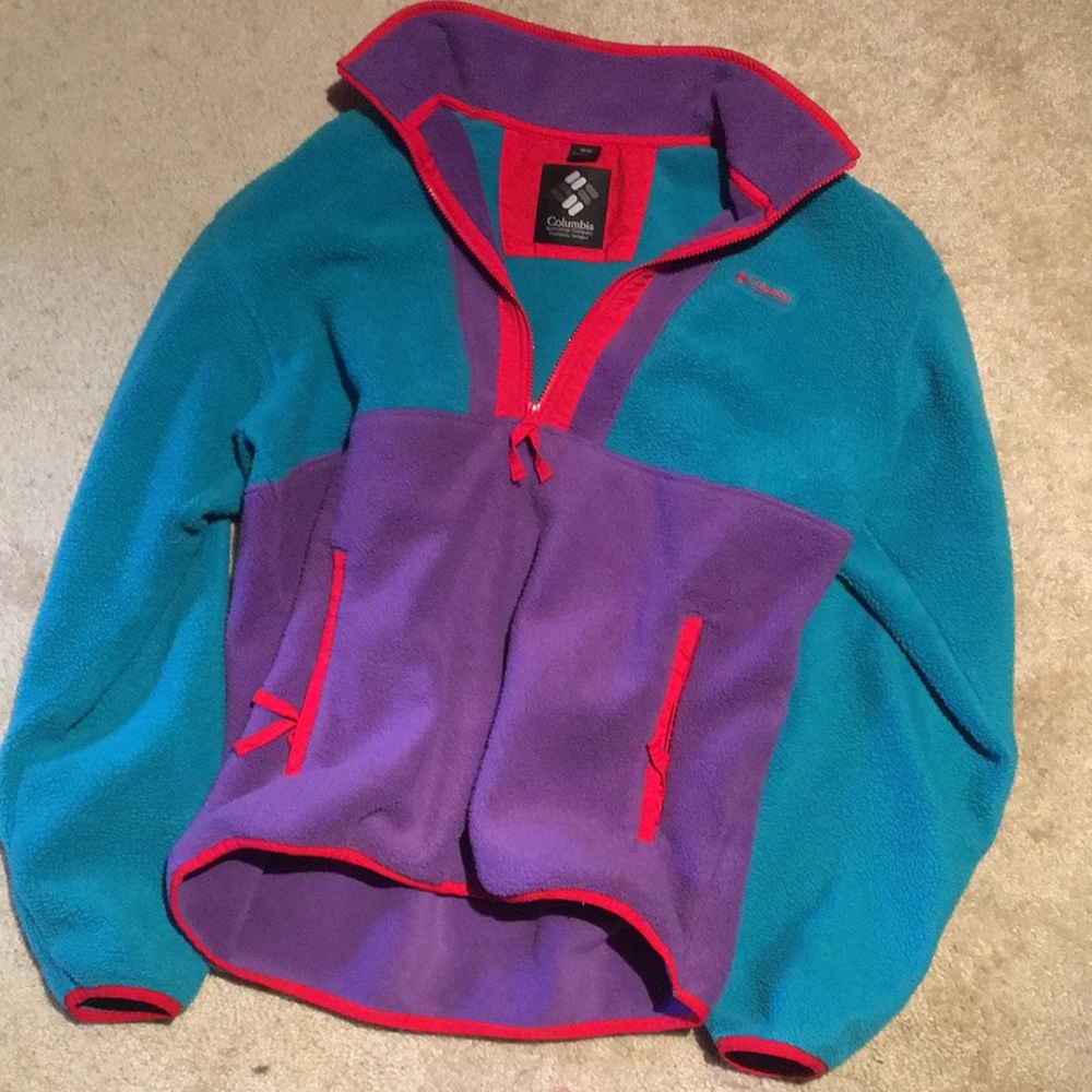 VTG Columbia Colorblock 90s Fleece 1/2 Zip Jacket